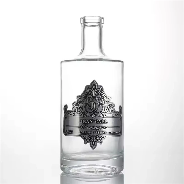 Self Adhesive Bright Gold Embossed Curved Metal Stickers Liquor Wine Perfume Bottle Aluminum Labels